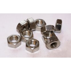 6 mm alm. mtrik DIN 934 syrefast - 10 stk.