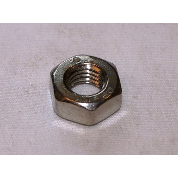 6 mm alm. mtrik DIN 934 syrefast - 10 stk.