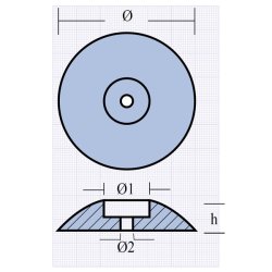 Bennet Zink tallerken anode st 70mm 250 gr