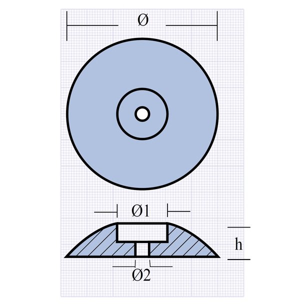 Bennet Zink tallerken anode st 90mm 450 gr