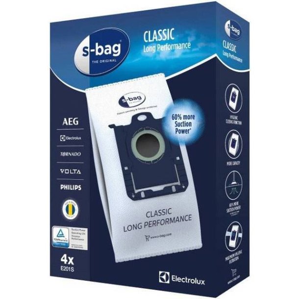 Electrolux S-bag E201S stvsugerposer - 4 stk. originale poser.