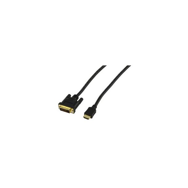 HDMI til DVI Kabel - med guldkontakter. 1.5 meter