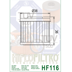 Hiflo oliefilter HF-116