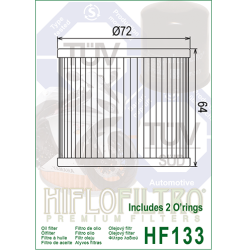 Hiflo oliefilter HF-133