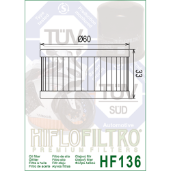 Hiflo oliefilter HF-136 - 1 stk