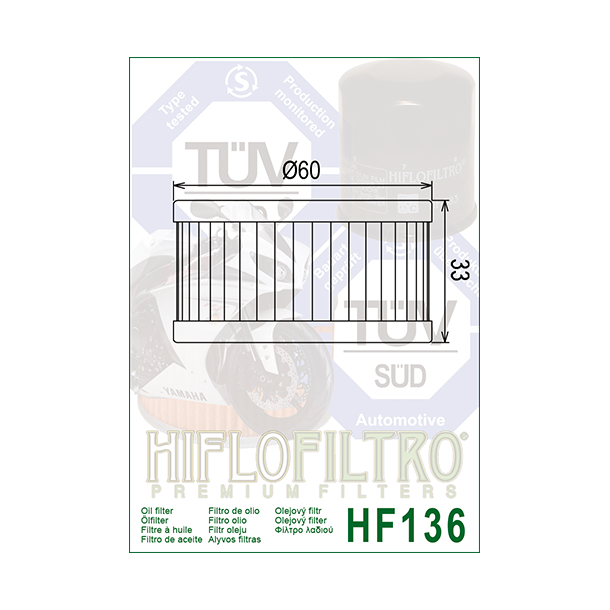 Hiflo oliefilter HF-136 - 1 stk