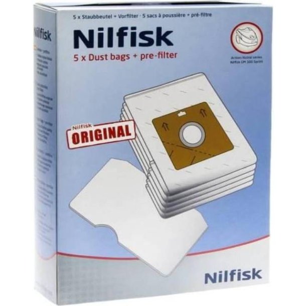 Nilfisk Bravo, Action, Astral, GM100 Sprint stvsugerposer - 5 stk. originale poser