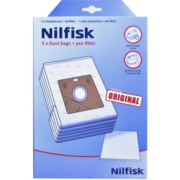 Nilfisk One, Coupe, Neo, Go, Compact stvsugerposer - 5 stk. originale poser