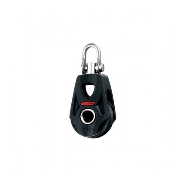 RONSTAN SERIE 30 ORBIT ENKELTBLOK MED SVIRVEL &amp; HUNDSVOT