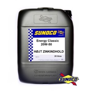 Sunoco Energy Classic 20W-50 - Hjt Zinkindhold - 20 Liter