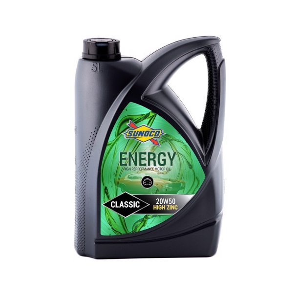 Sunoco Energy Classic 20W-50 - Hjt Zinkindhold - 5 Liter