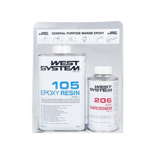 West System Epoxy 1,2kg A-Pakke 206 Langsom