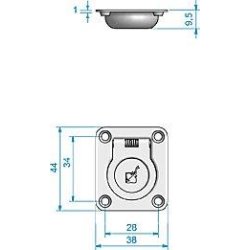 Drkbeslag 44 x 38 mm