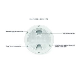 Inspektionsluge rund 143 mm hvid plast