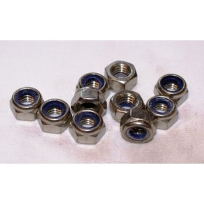 10 mm lsemtrik DIN 985 syrefast - 10 stk.