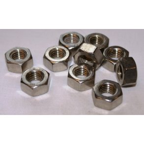 12 mm alm. mtrik DIN 934 syrefast - 10 stk.