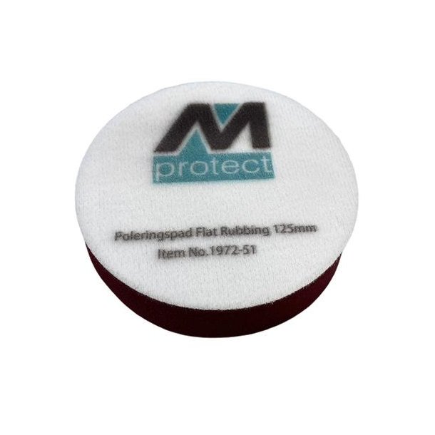 Polersvamp hrd med velcro, rd til rubbing 125 mm