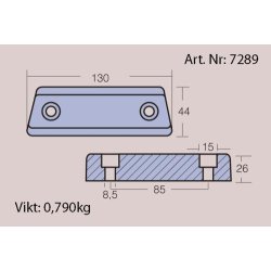 Zinkanode til Volvo AQ 290 - ZN 852835